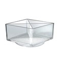 Azar Displays Clear Square 4 Compartment Spinning Desk Organizer 8"W x 8"D x 4"H, PK2 556359